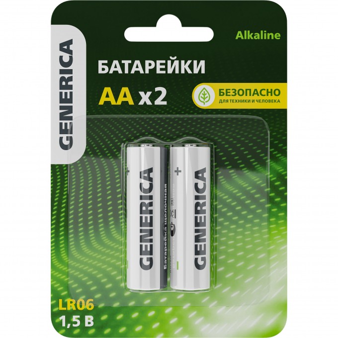 Батарейка щелочная IEK Alkaline LR06/AA (2шт/блистер) GENERICA ABT-LR06-ST-L02-G Батарейка щелочная IEK Alkaline LR06/AA (2шт/блистер) GENERICA ABT-LR06-ST-L02-G