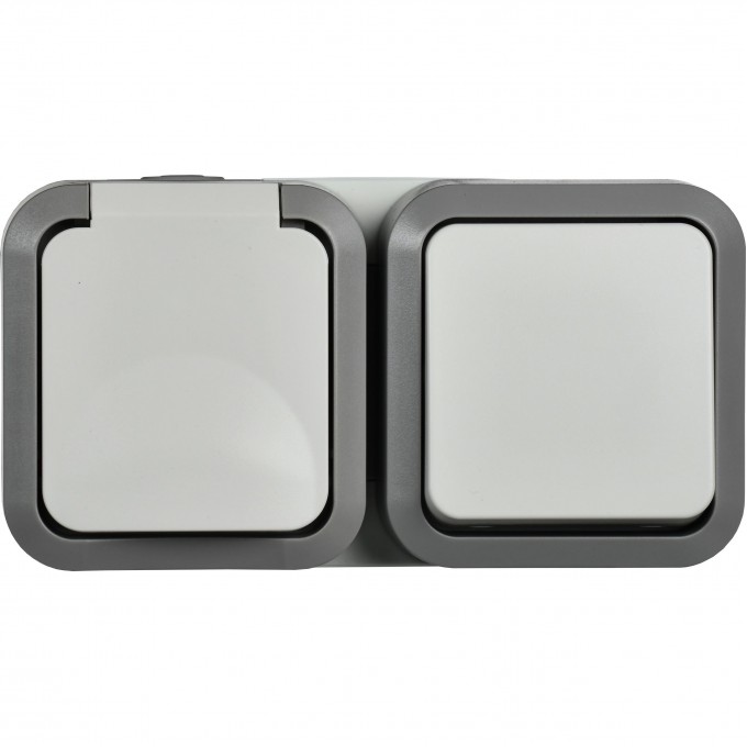 Блок розетка + выключатель горизонтальный IEK TORS 16А IP55 белый TS-G10-6-55-V-K41 Блок розетка + выключатель горизонтальный IEK TORS 16А IP55 белый TS-G10-6-55-V-K41
