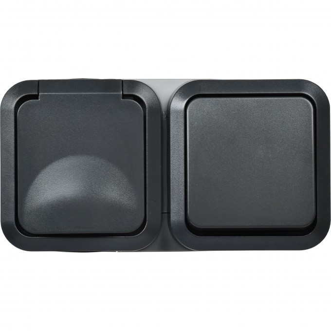 Блок розетка + выключатель горизонтальный IEK TORS 16А IP55 графит TS-G10-6-55-V-K53 Блок розетка + выключатель горизонтальный IEK TORS 16А IP55 графит TS-G10-6-55-V-K53